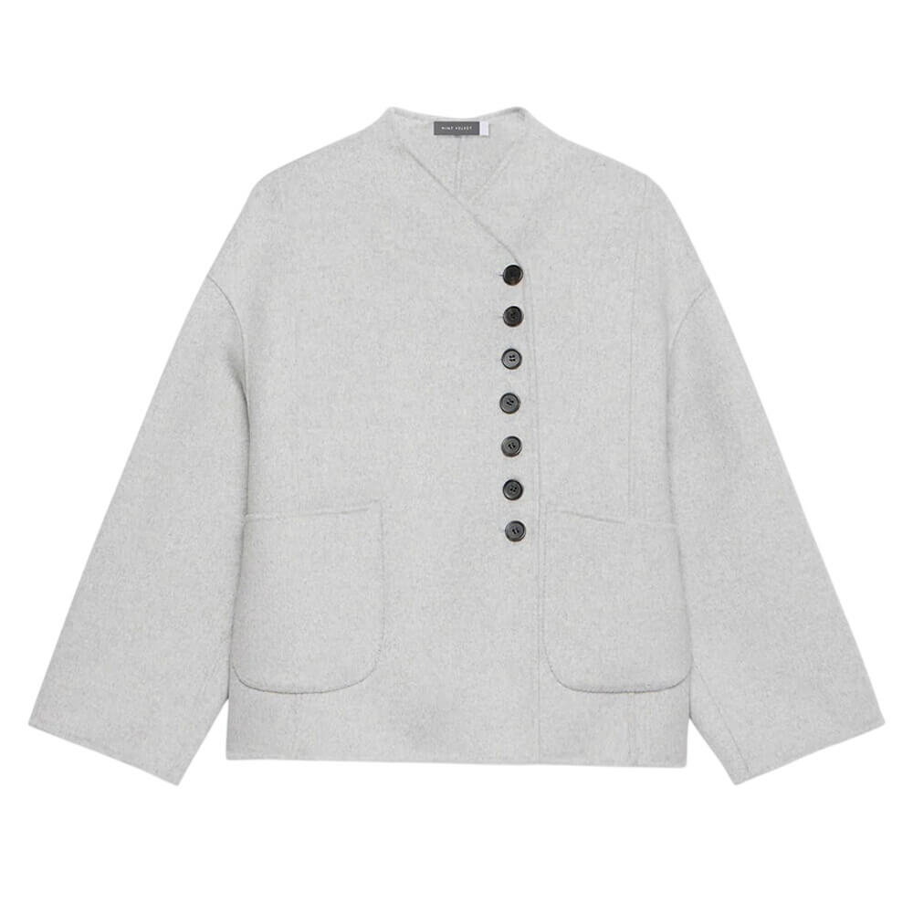 Mint Velvet Grey Hand Finished Button Detail Jacket